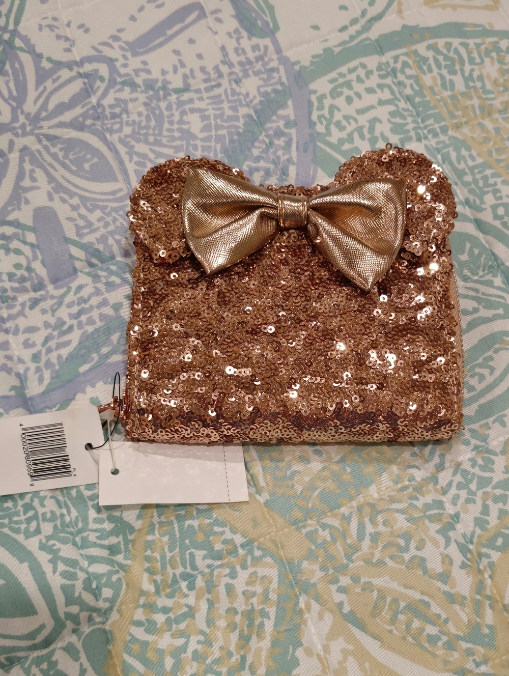 Minnie Mouse rose gold bow loungefly wallet NEW WITH TAGS